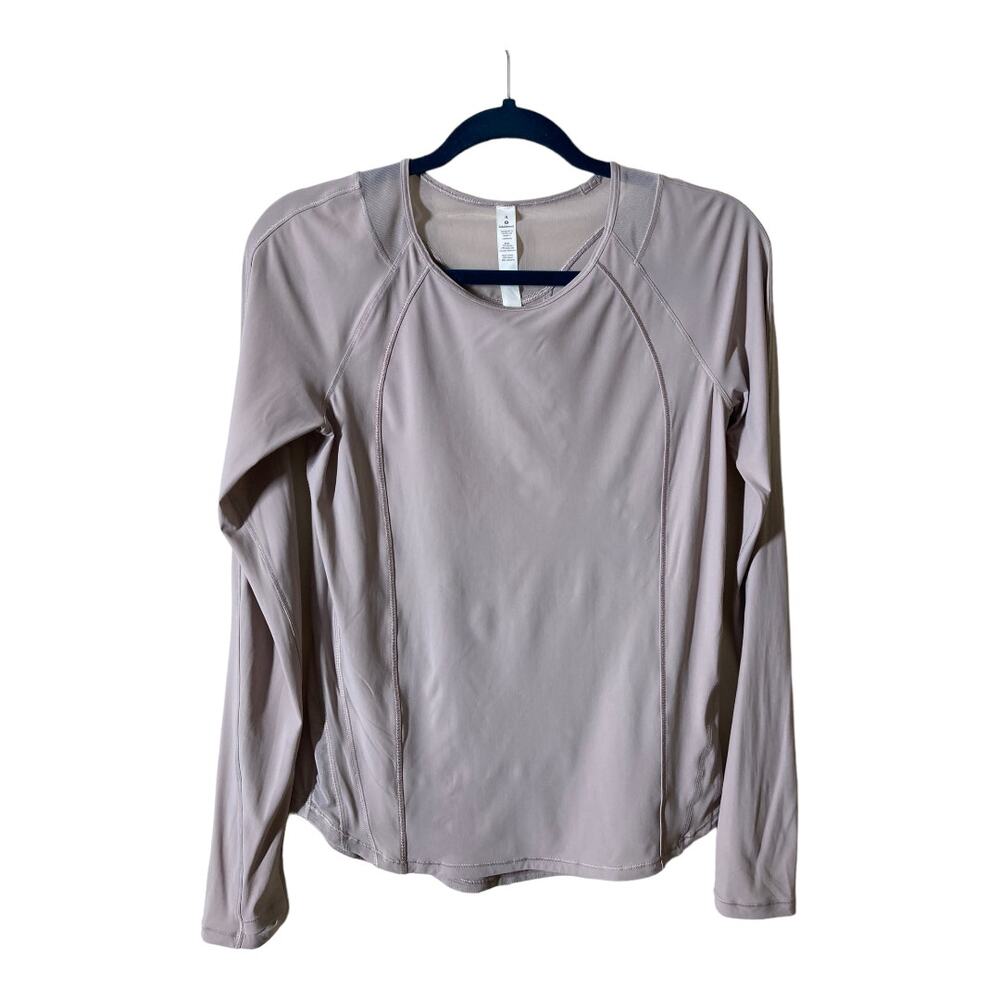 Lululemon Powdered Mauve Mesh Long Sleeve Sculpt Top - Sz 4 - Picture 2 of 7